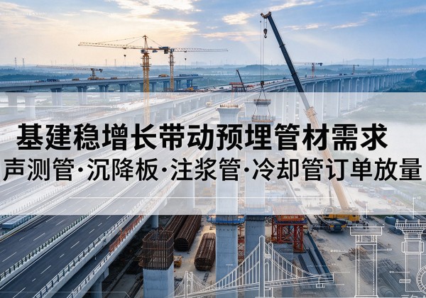 聂荣基建稳增长带动预埋监测管材需求，声测管、沉降板、注浆管订单持续放量