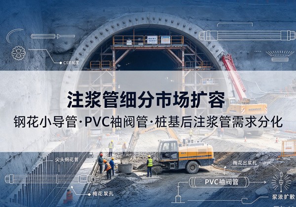 聂荣注浆管细分市场扩容，隧道钢花小导管、PVC 袖阀管、桩基后注浆管需求分化